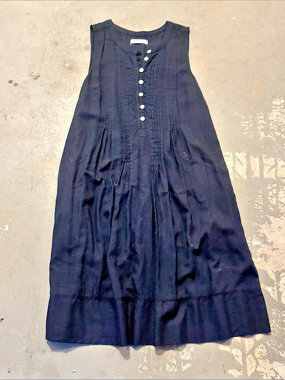 Sonoma Black Button Front midi Dress Like New
